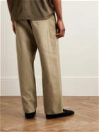 The Row - Marlon Straight-Leg Cotton Trousers - Neutrals