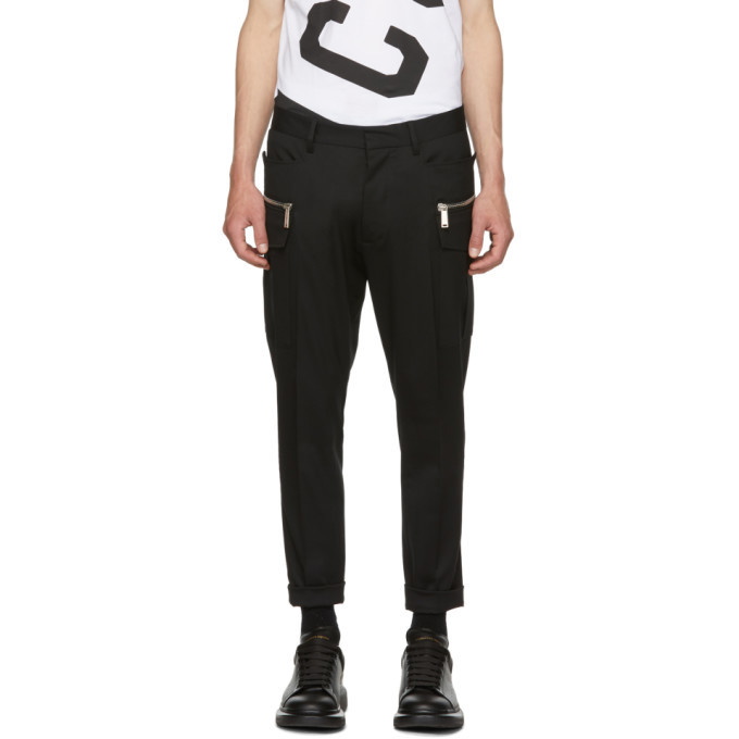 Photo: Dsquared2 Black Wool Hockey Fit Trousers