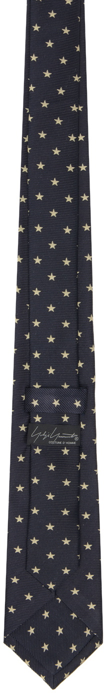 YOHJI YAMAMOTO Navy Star Pattern JQ Derby Tie