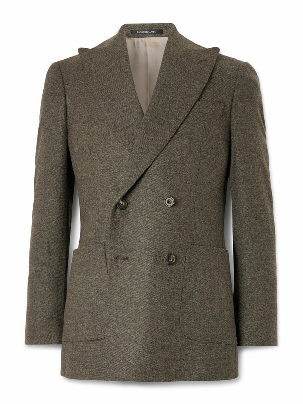 Photo: Richard James - Wool and Cashmere-Blend Suit Jacket - Brown