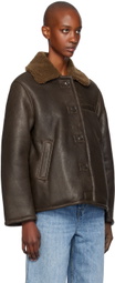 OUR LEGACY Brown Alaska Leather Jacket