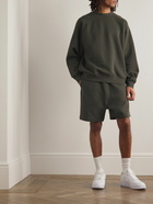 FEAR OF GOD ESSENTIALS - Logo-Appliquéd Wide-Leg Cotton-Blend Jersey Drawstring Shorts - Black