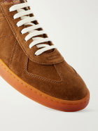 Officine Creative - Militia 002 Leather-Trimmed Suede Sneakers - Brown
