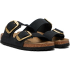 Birkenstock Black Narrow Arizona Big Buckle Nubuck Sandals