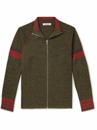 Wales Bonner - Fusion Colour-Block Wool-Blend Zip-Up Sweater - Green