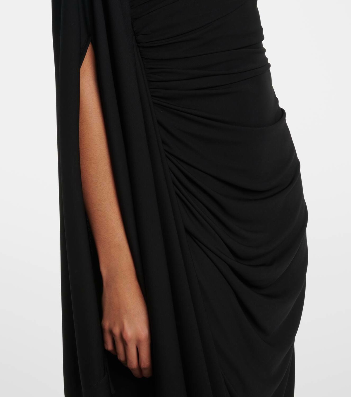 Bottega Veneta Embellished draped jersey midi dress