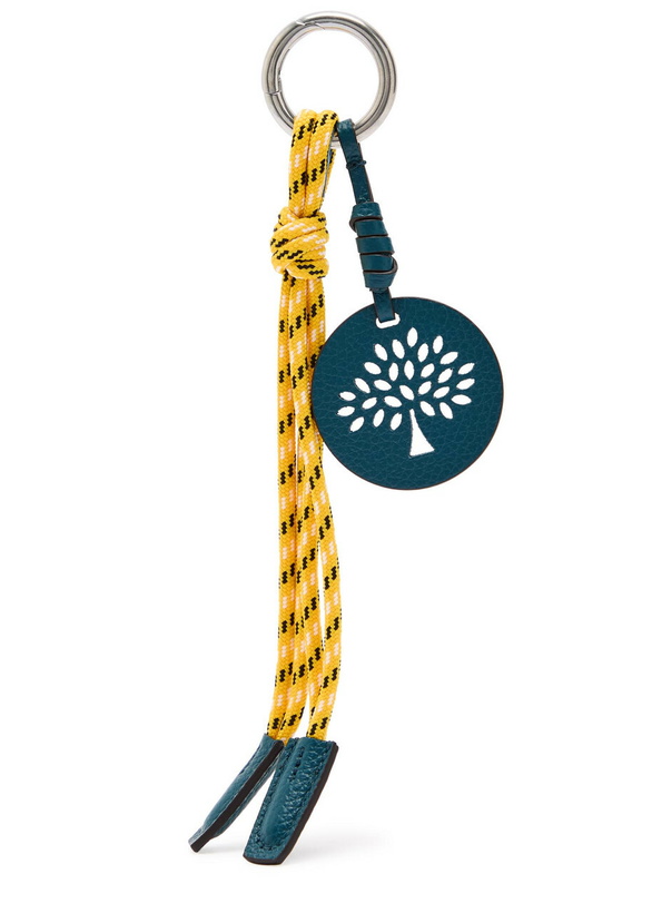 Photo: Mulberry Leather and Rope Keyring - Yellow - One Size