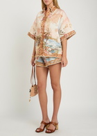 Zimmermann Mohan Printed Linen Shirt Multicoloured