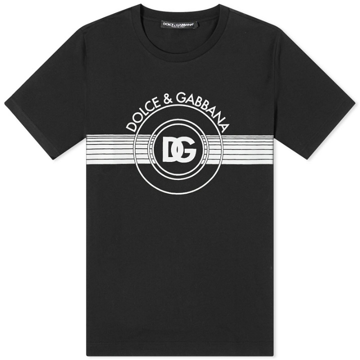 Photo: Dolce & Gabbana Men's D&G Band Print T-Shirt in Black
