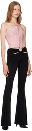 MISBHV Black Cutout Flared Trousers