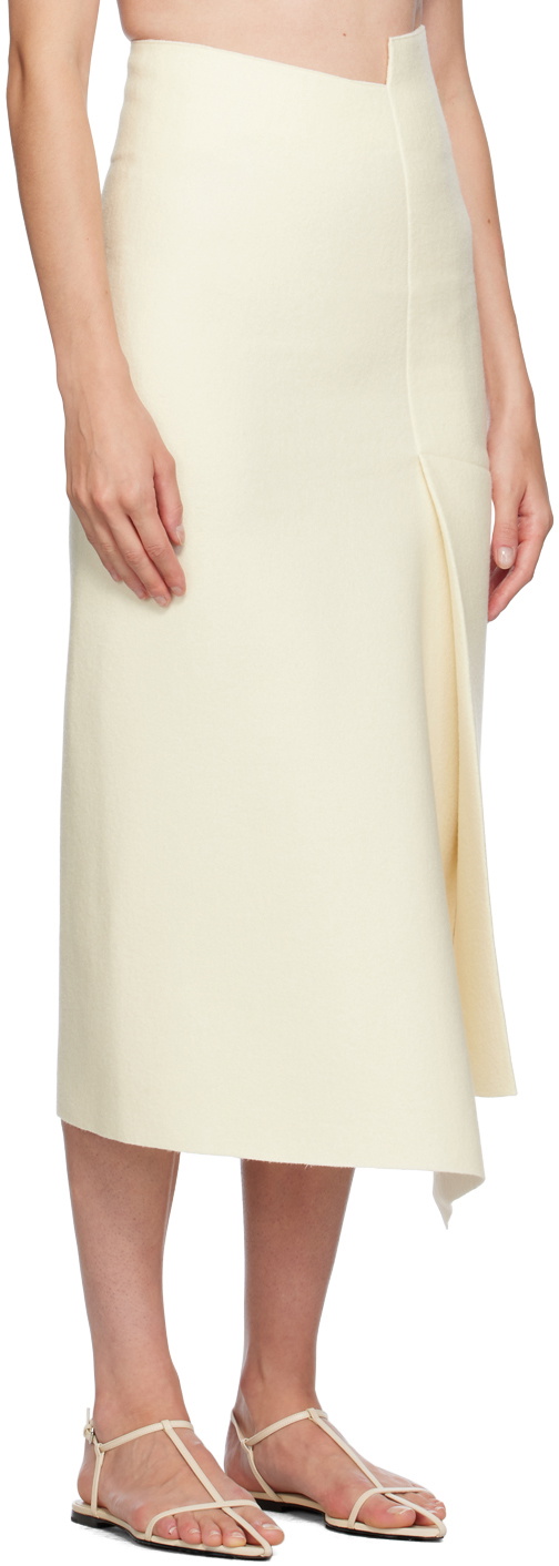 GIA STUDIOS Off-White Wool Midi Skirt