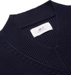 Mr P. - Striped Ribbed Cotton Sweater - Navy