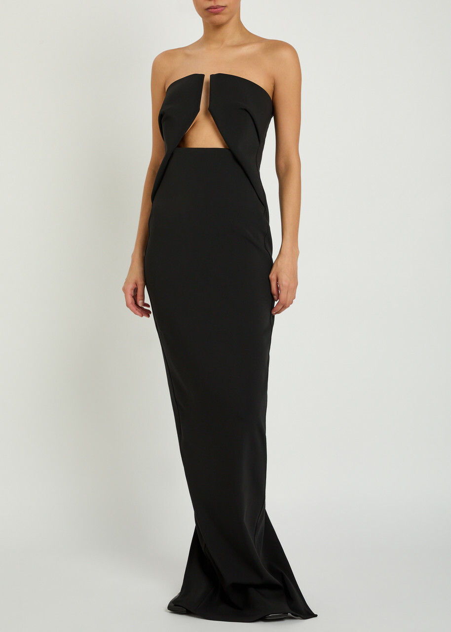 Rick Owens Prong Cut-out Crepe Gown Black