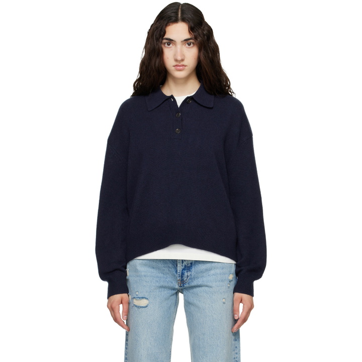 Photo: ANINE BING Navy Lee Polo