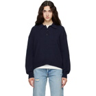 ANINE BING Navy Lee Polo