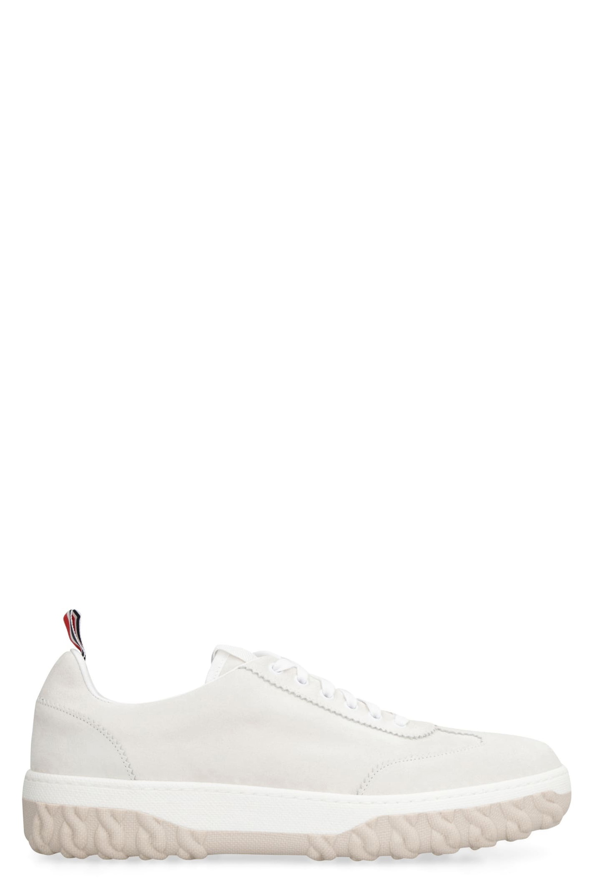 スニーカー Thom Browne Court Sneaker. Thom Browne Men's Court 4-Bar Velcro Suede Dark Grey Low Top