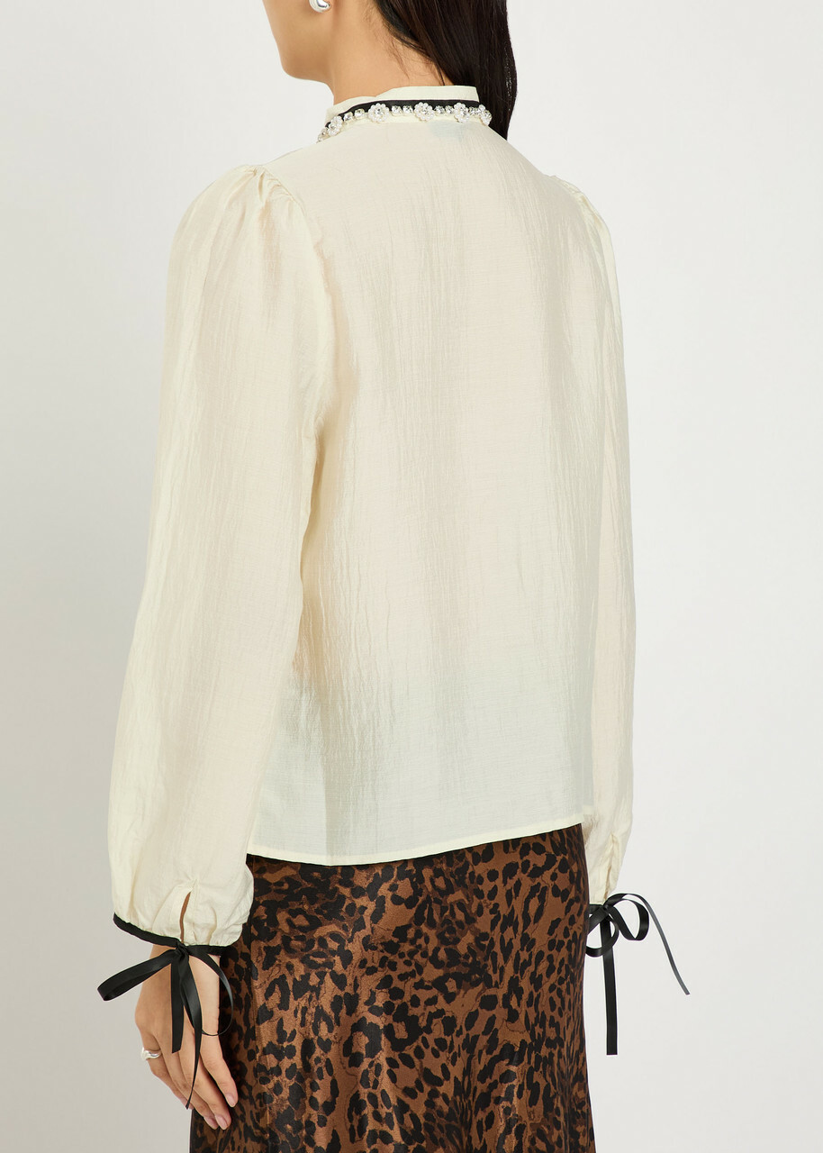 Sister Jane Encore Embellished Woven Blouse Ivory
