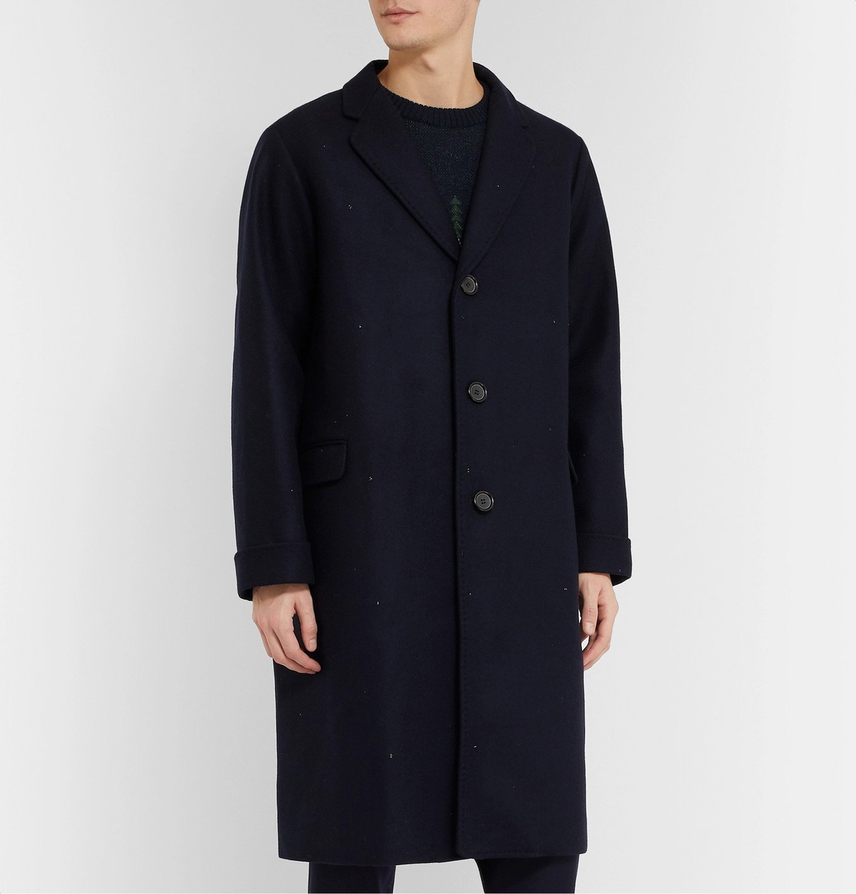 ジャケット・アウター OVERCOAT WOOL MELTON OVERSIZED JACKET Blue Blue Japan - Oversized Melton Wool Overcoat - Blue Blue Blue