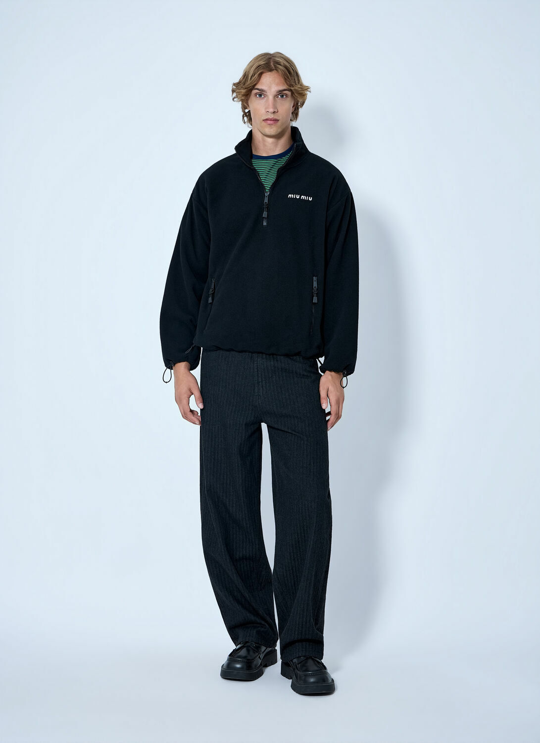 Miu Miu Half-Zip Fleece Sweatshirt