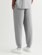AMI PARIS - Logo-Embroidered Organic Cotton-Jersey Sweatpants - Gray