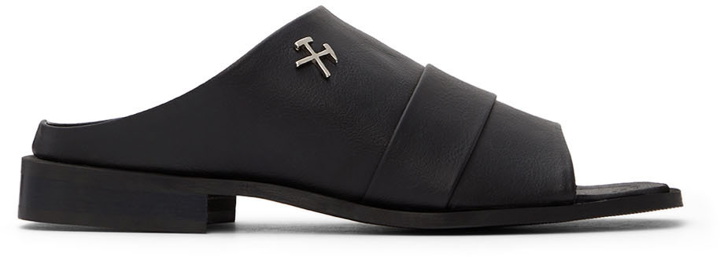 Photo: GmbH Black Faux-Leather Sandals