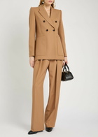 Chloe Double-breasted Wool Blazer Brown
