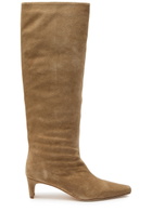 Staud Wally Suede Knee-high Boots Beige