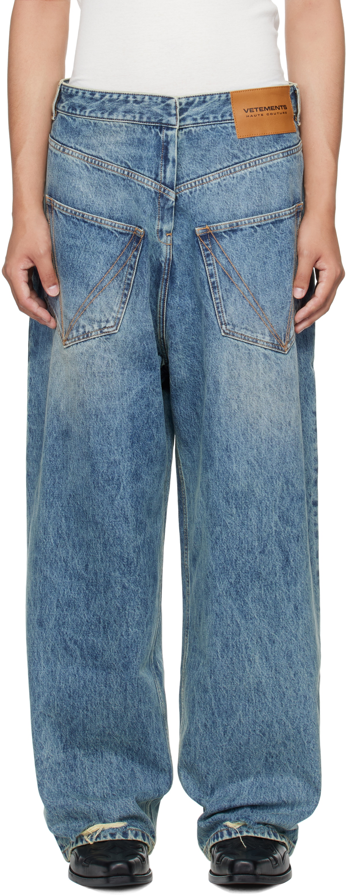 VETEMENTS Blue Destroyed Jeans Vetements