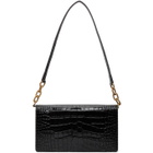 Balenciaga Black Croc Medium Lock Bag