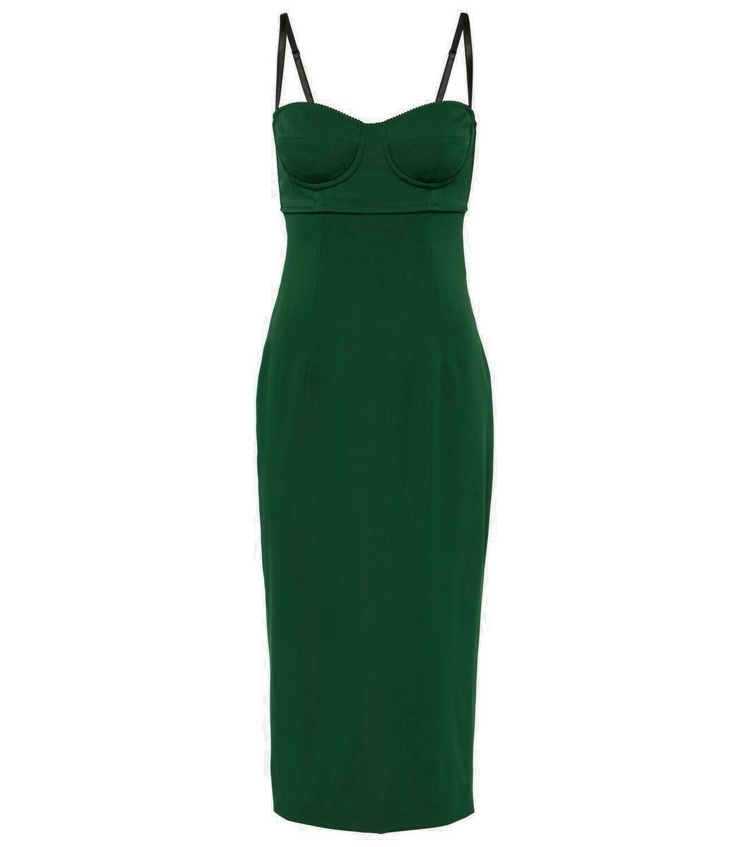 Dolce & Gabbana White Sheer Tulle Bustier Bodycon Midi Dress main image 0