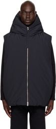 Jil Sander Black Hooded Down Vest