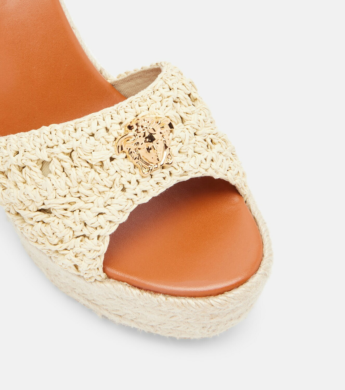 Versace Medusa espadrille wedge sandals