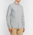 J.Crew - Button-Down Collar Striped Cotton-Chambray Shirt - Blue
