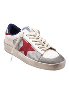 Golden Goose Stardan Mesh And Leather Sneakers White And Red