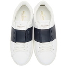 Valentino White and Blue Valentino Garavani Open Sneakers