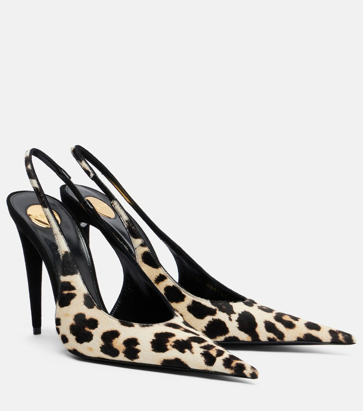 Saint Laurent Guermantes calf hair slingback pumps