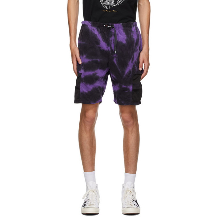 Photo: Neighborhood Purple and Black Gramicci Edition Tie-Dye Shorts
