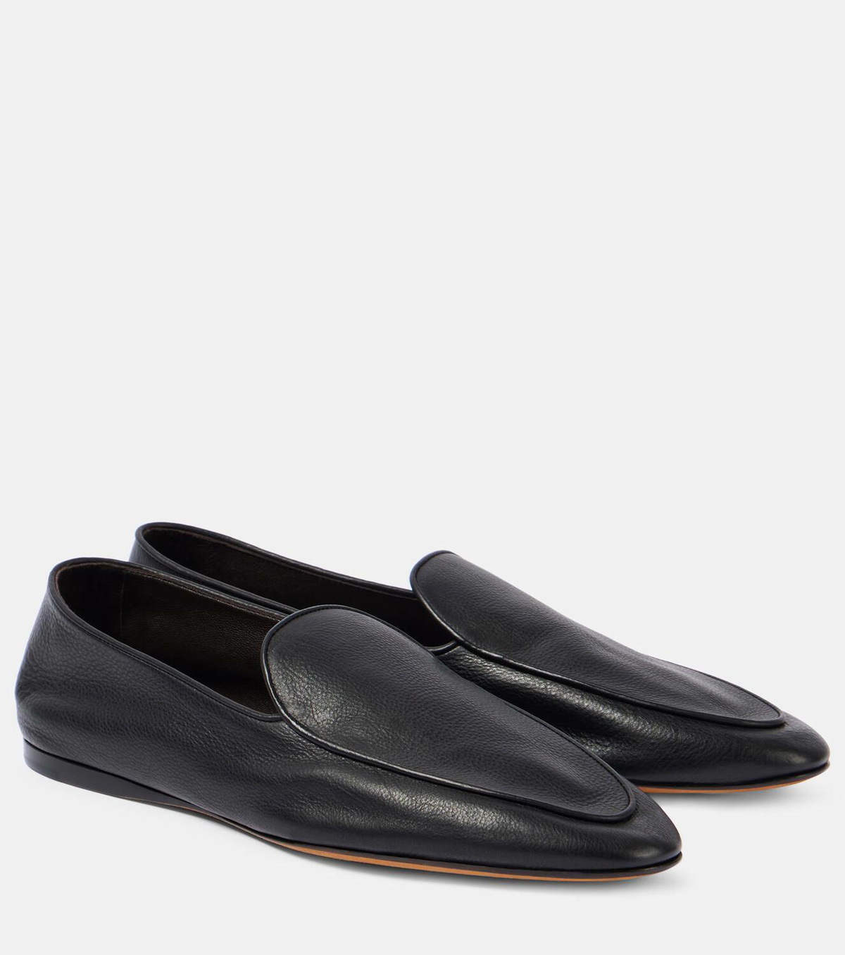 【関税&送料込】The Row Black Leather Awar Loafers The Row | Awar flat black loafers | Savannahs