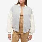 Good American Women's Varsity Bomber Jacket in Grey