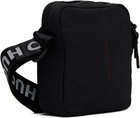 Hugo Black Recycled Nylon Canvas Messenger Bag