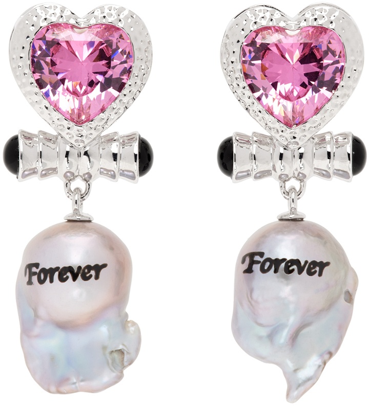 Photo: JIWINAIA Silver & White 'Forever' Pearl Drop Earrings