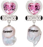 JIWINAIA Silver & White 'Forever' Pearl Drop Earrings