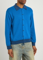 Ymc Rat Pack Knitted Cardigan Blue