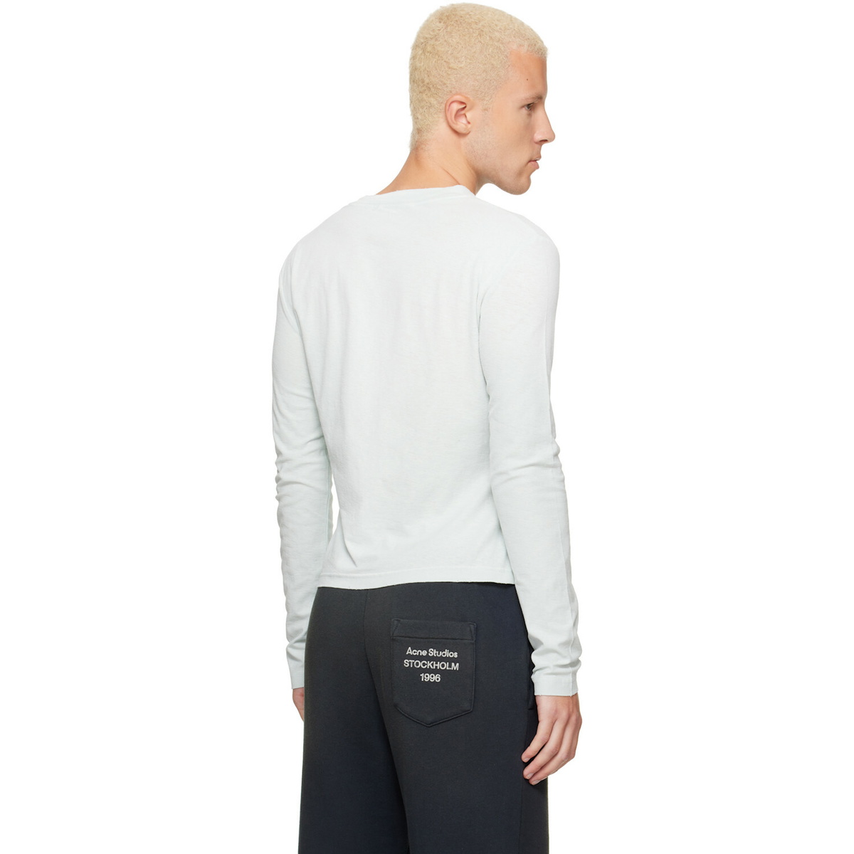 Acne Studios Green Distressed Logo T-shirt