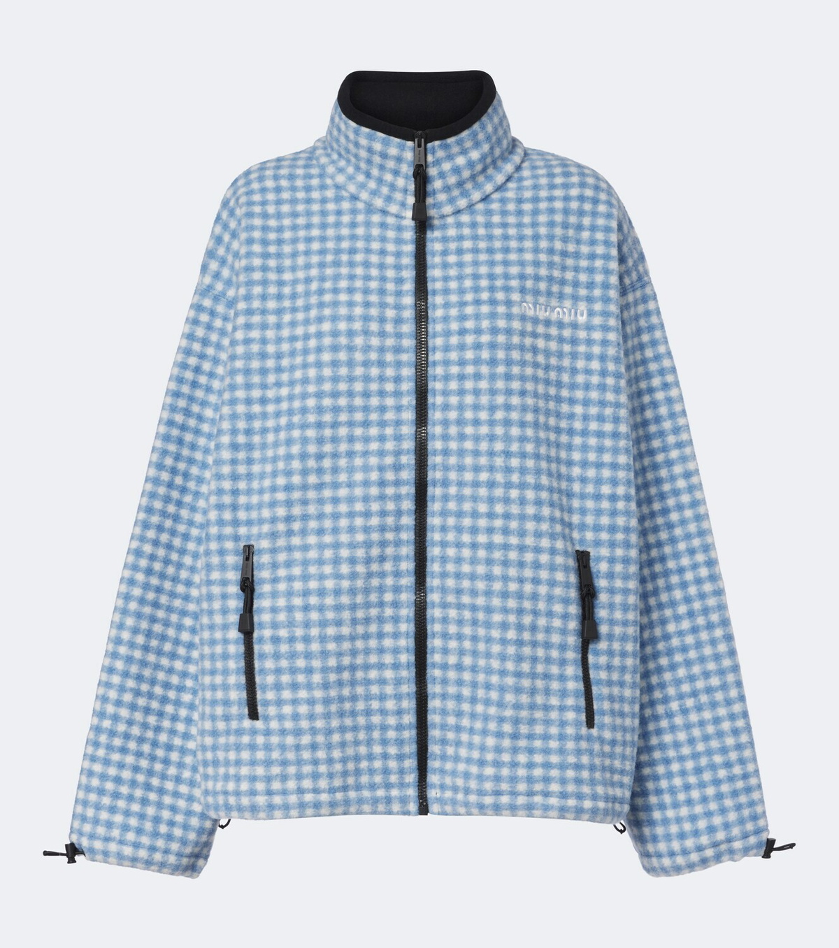 Miu Miu Gingham fleece jacket