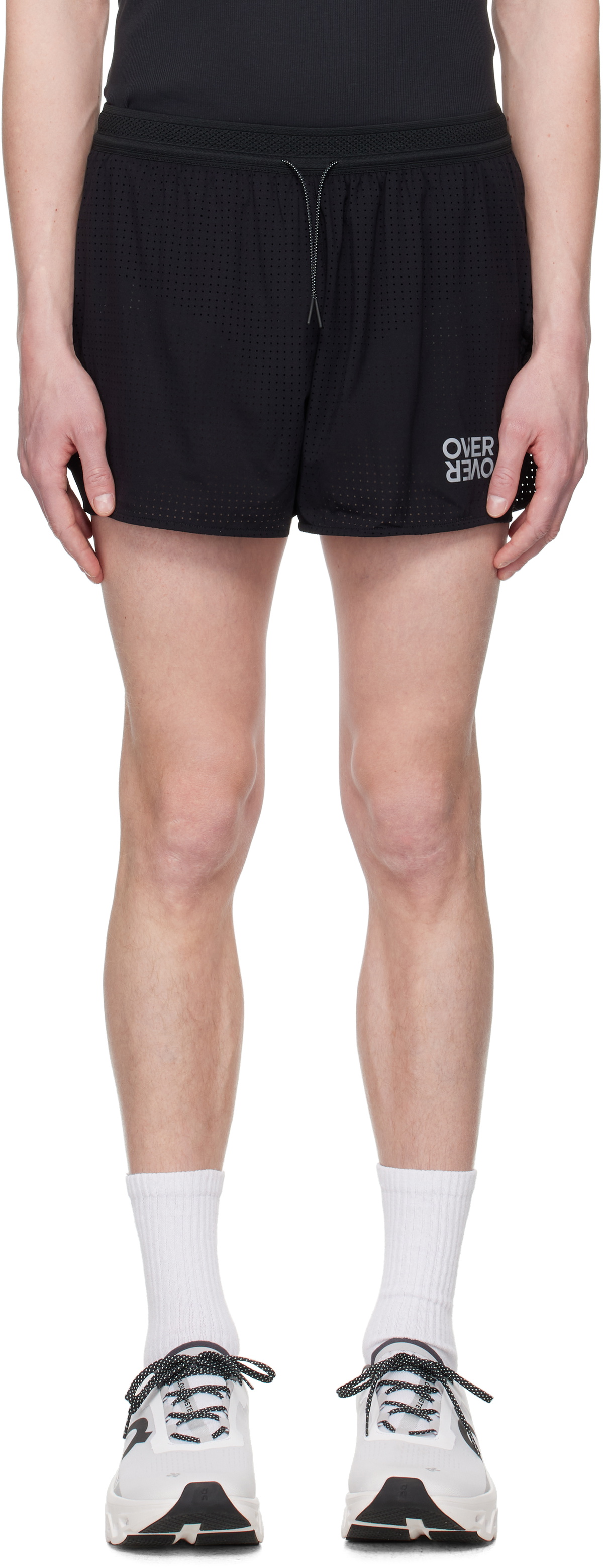 OVER OVER Black Track Shorts