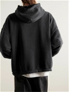 Enfants Riches Déprimés - Thrashed Distressed Logo-Print Cotton-Jersey Hoodie - Black