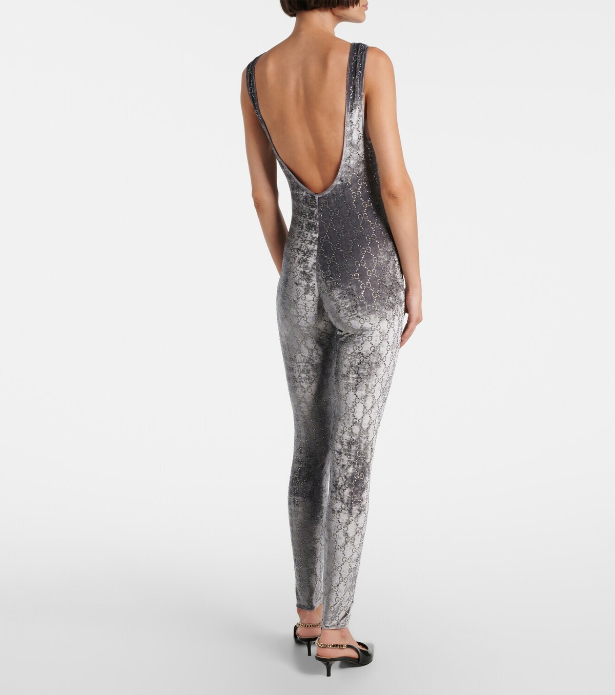 Gucci GG Crystal velvet jumpsuit
