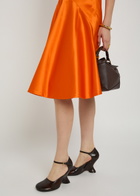 JW Anderson Flared Satin Midi Dress Orange