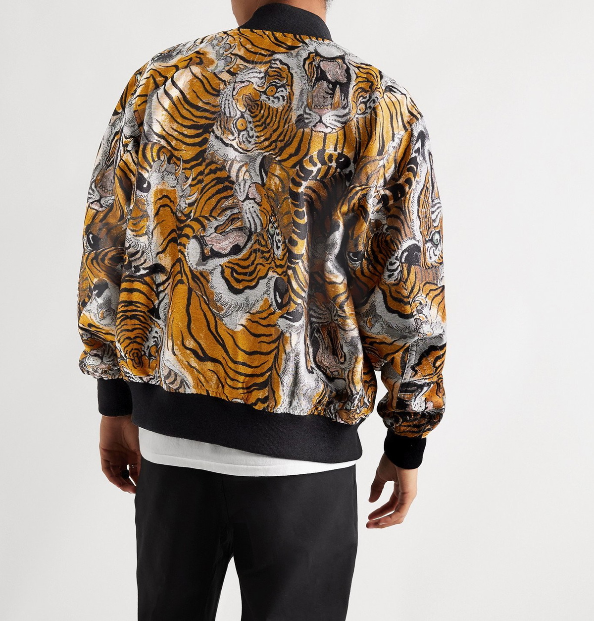 Wacko Maria - Tim Lehi Silk-Jacquard Bomber Jacket - Orange